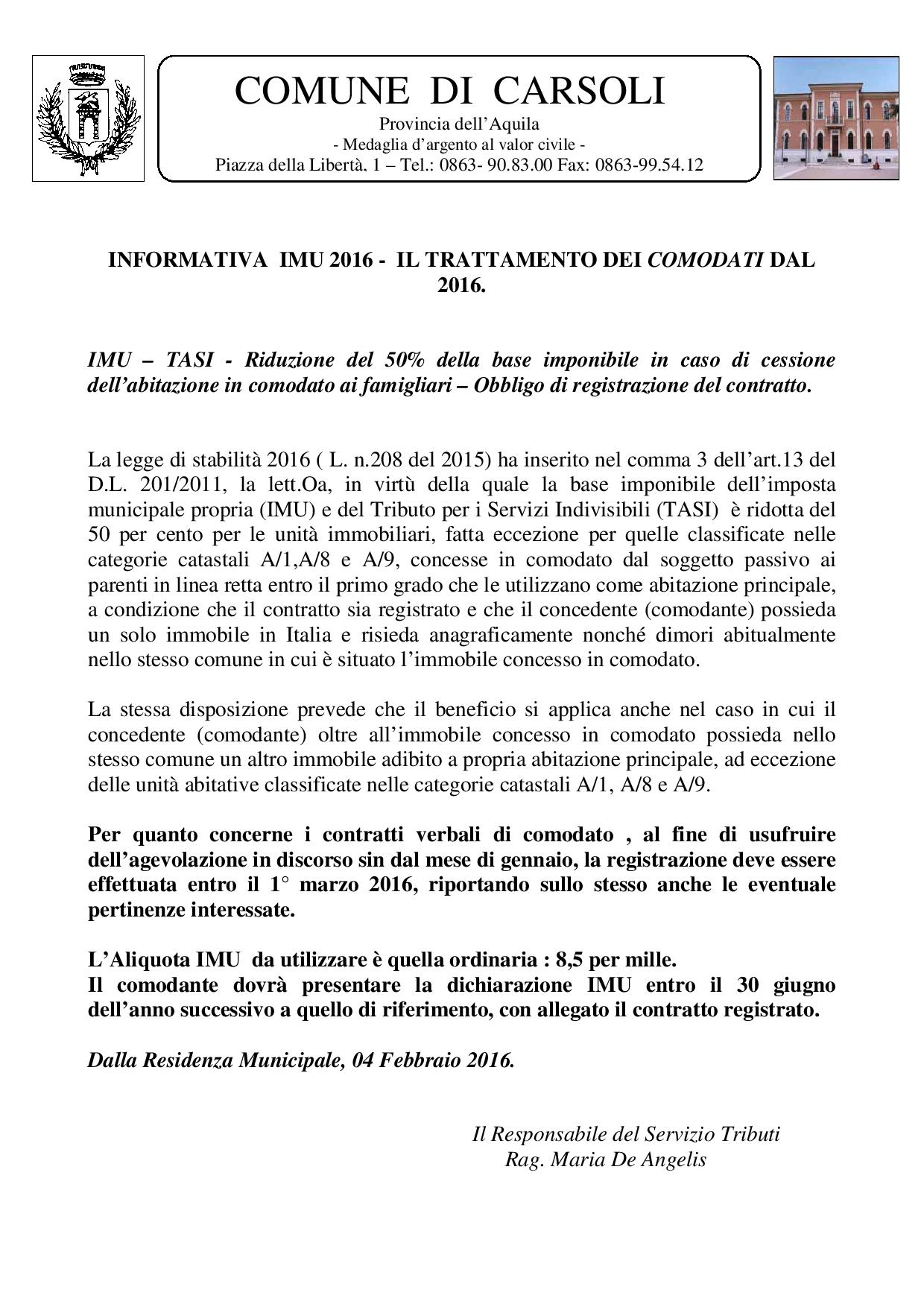Infromativa Imu 2016