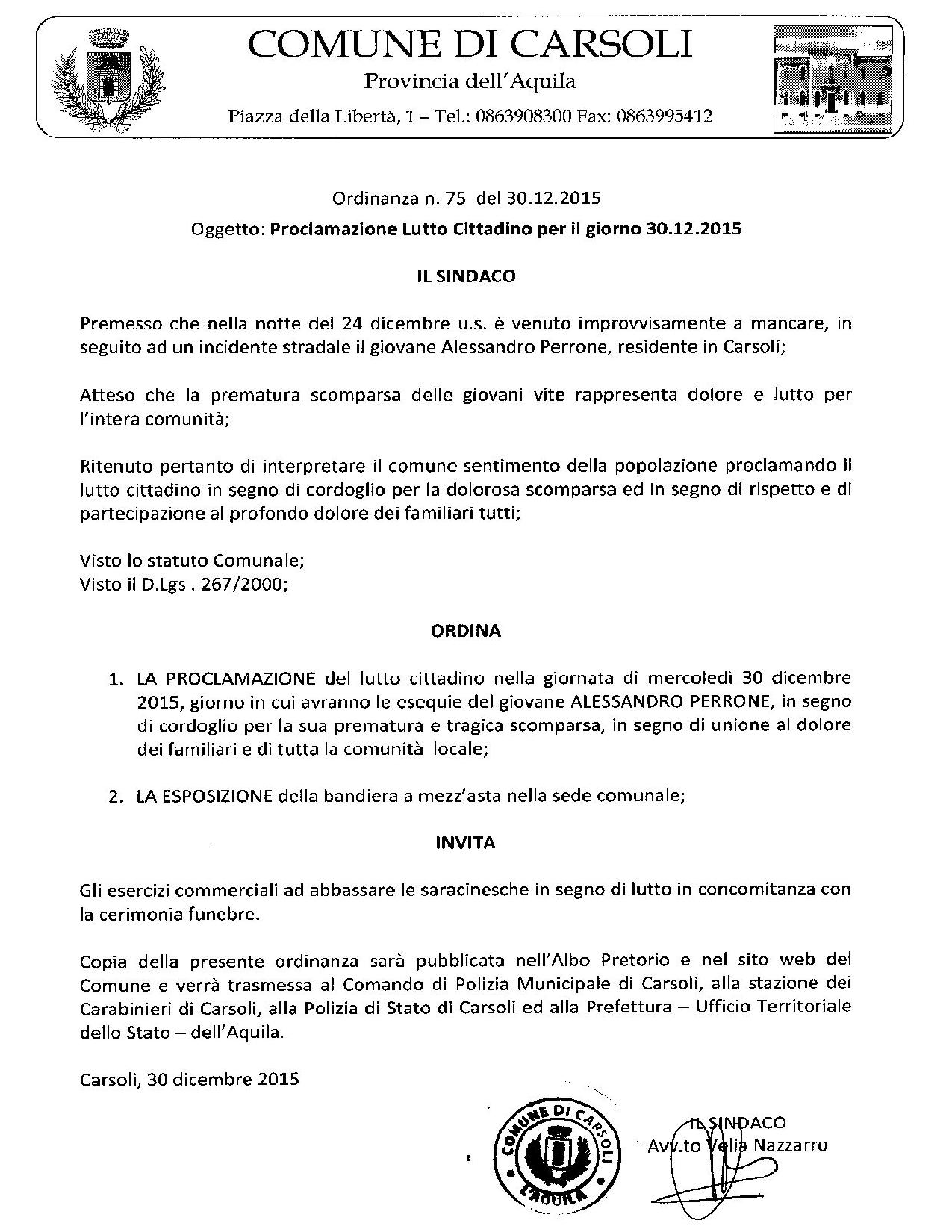 Lutto Cittadino