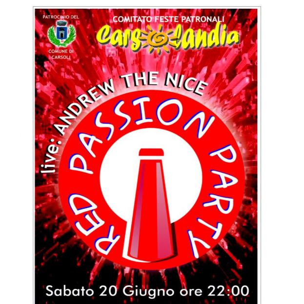 RED PASSION PARTY CON "CARSOLANDIA"SABATO 20 GIUGNO ALLE 22:00