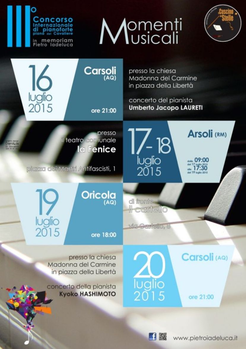 CONTO ALLA ROVESCIA PER IL CONCORSO INTERNAZIONALE DI PIANOFORTE "PIANA DEL CAVALIERE"2015