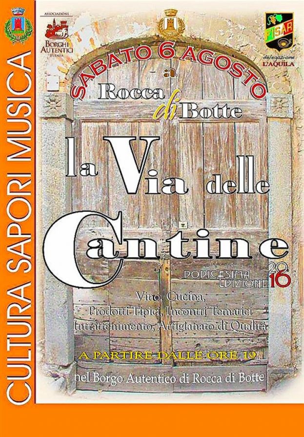 ROCCA DI BOTTE, CULTURA, SAPORI E MUSICA CON LA 12° EDIZIONE DELLA VIA DELLE CANTINE