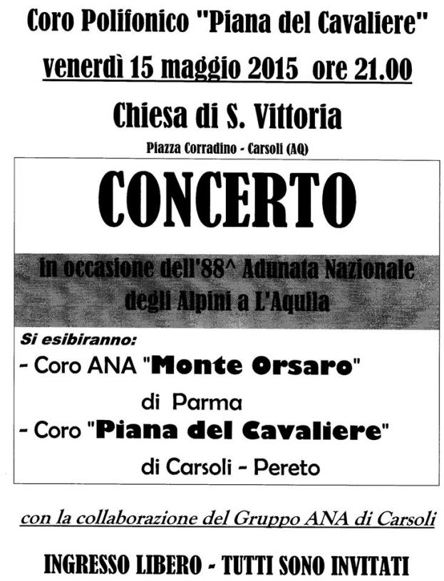 "ALPINI IN CORO" A SANTA VITTORIA DI CARSOLI