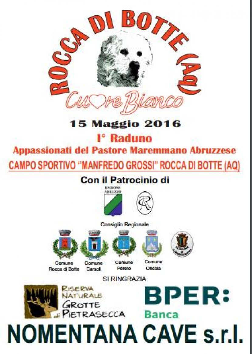 "CUORE BIANCO" A ROCCA DI BOTTE: MANCA VERAMENTE POCO AL 1° RADUNO DEL PASTORE MAREMMANO ABRUZZESE