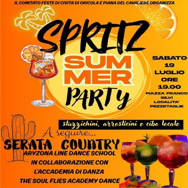 ORICOLA - SABATO 19 LUGLIO GRANDE SERATA " COUNTRY SPRITZ "