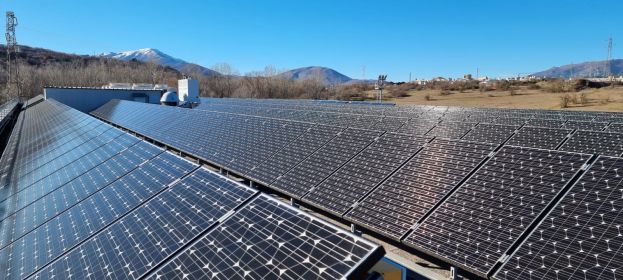 L'impianto fotovoltaico della sede provinciale di Centi Colella all'Aquila