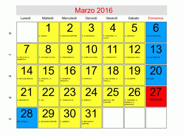 PASQUA 2016,QUAND'E'?DATA E CALENDARIO A SCUOLA PER CIASCUNA REGIONE