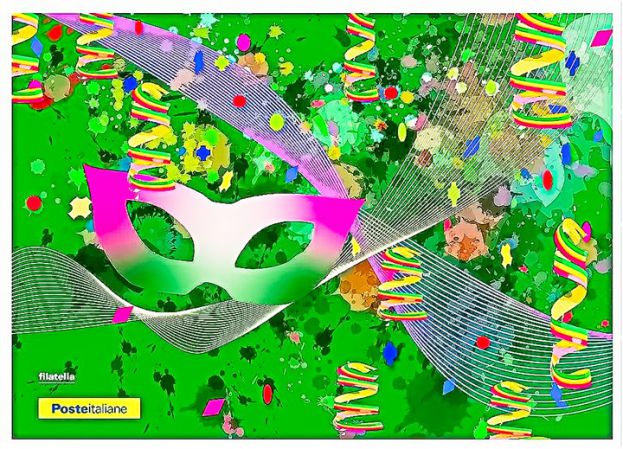 Cartolina Verde Carnevale