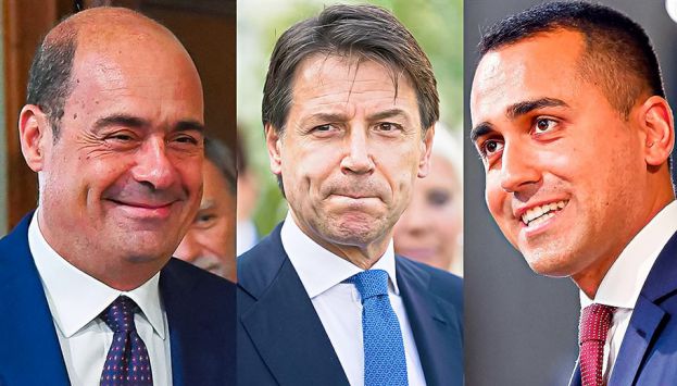 Zingaretti,Conte,Di Maio